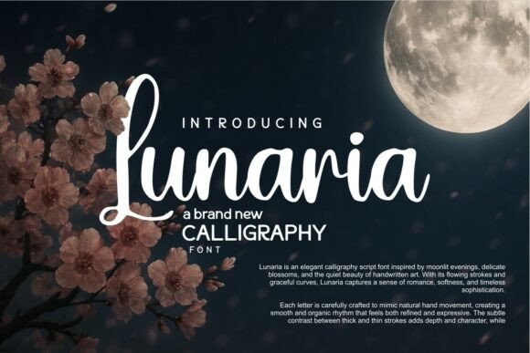 Lunaria: Elegant Calligraphy Font for Handmade Products